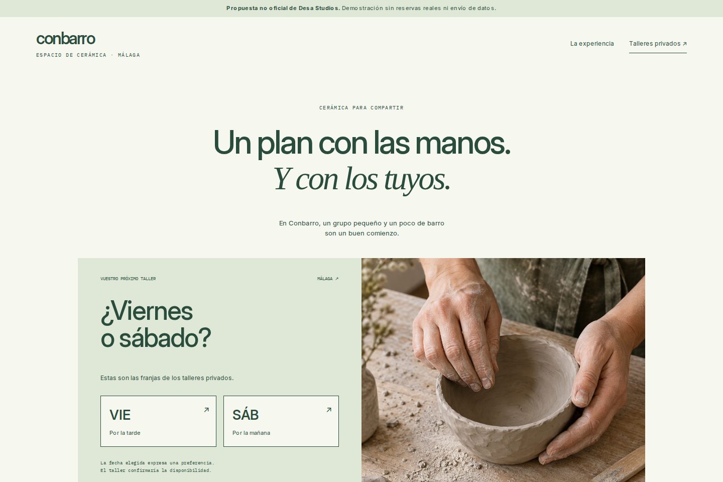 Vista del diseño de Conbarro