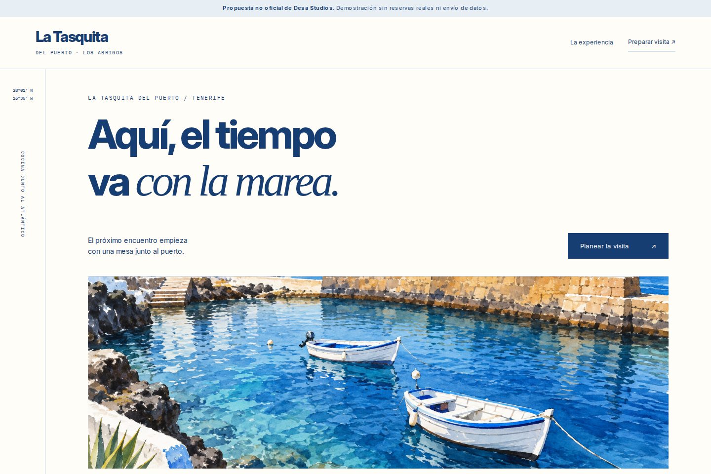 Vista del diseño de La Tasquita del Puerto